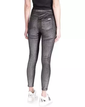 Брюки Michael Kors Petite Stud Foil Velvet Leggings, черный/серебряный