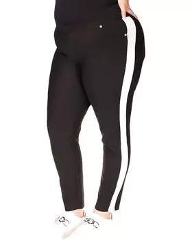 Брюки Michael Kors Plus Size Side Stripe Leggings, черный