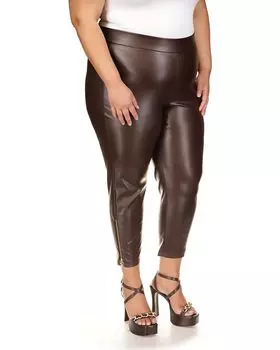 Брюки Michael Kors Plus Size Zip Ankle Leggings, цвет Chocolate