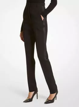 Брюки Michael Kors Samantha Double Crepe Sabl High-Waisted, черный