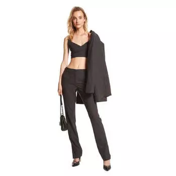 Брюки Michael Michael Kors Pinstripe Stretch Flannel Wool, темно-серый