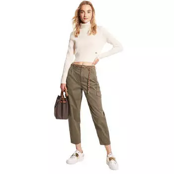 Брюки Michael Michael Kors Stretch Cotton Cargo, оливковый