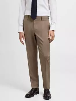 Брюки миланского кроя slim fit Mango, светло-бежевый