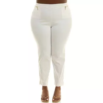 Брюки Millennium длиной до щиколотки больших размеров Nina Leonard, цвет Ivory