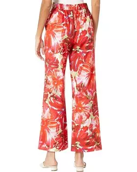 Брюки MILLY Nilah Brushstroke Floral Poplin Pants, цвет Pink Multi