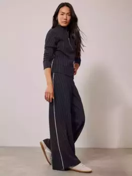 Брюки Mint Velvet Pinstripe Wide Leg, темно-синий