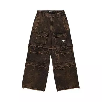 Брюки MISBHV Ibiza Oversize Cargo Trousers Acid Black, черный