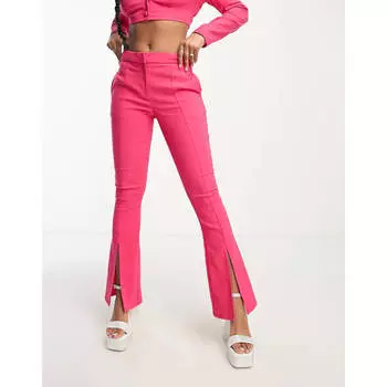 Брюки Miss Selfridge Bengaline Split Hem Kickflare, розовый