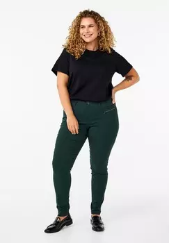 Брюки MIT REISSVERSCHLSSEN Zizzi, темно-зеленый