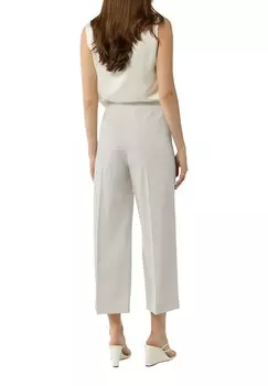 Брюки MIT SEITLICHEM REISSVERSCHLUSS UND SEMI-WIDE-LEG comma, песочный