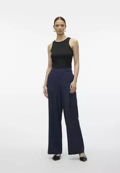Брюки MIT WEITEM BEINSCHNITT VMGISELLE HOHE TAILLE Vero Moda, темно-синий
