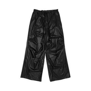 Брюки MM6 Maison Margiela Lightweight Faux Leather Pants, черный