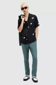 Брюки MOAD TROUSER из смесовой шерсти AllSaints, бирюзовый