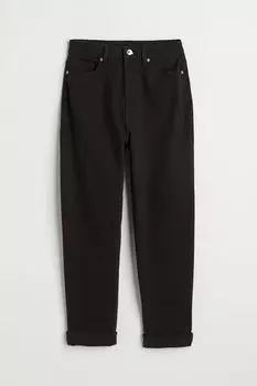 Брюки mom свободного кроя из твила H&M, черный