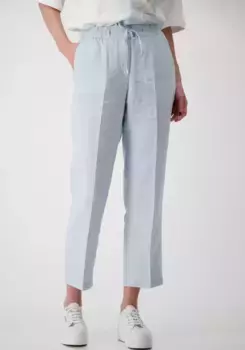 Брюки Monari из льна, с боковыми карманами, голубой