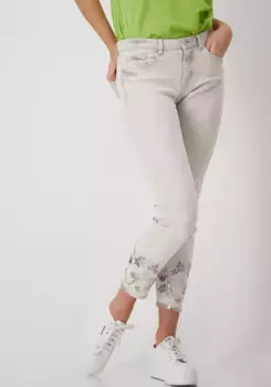 Брюки Monari с 5 карманами, с вышивкой, цвет Marmor