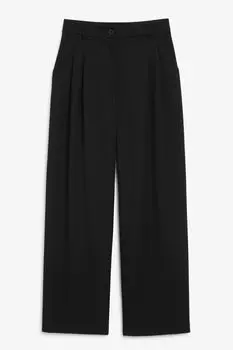 Брюки Monki High Waist Wide Leg, черный