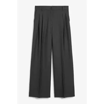 Брюки Monki High Waist Wide Leg, темно-серый