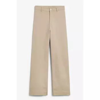 Брюки Monki Regular Waist Straight Leg, бежевый