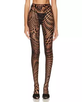 Брюки Mugler Footed Legging, цвет Nude 02 & Black