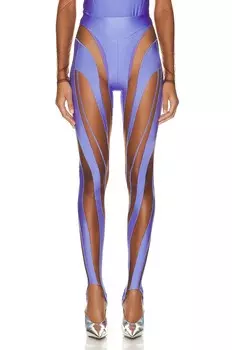 Брюки Mugler Spiral Illusion Legging, цвет Lilac & Nude 02