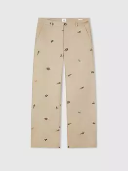 Брюки мужские Gap с вышивкой, хаки