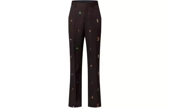 Брюки мужские Louis Vuitton Embroidered Classic, коричневый
