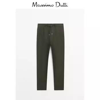 Брюки мужские Massimo Dutti льняные, зеленый
