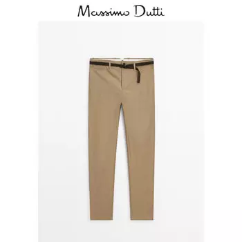 Брюки мужские Massimo Dutti с хлопковым поясом, светло - коричневый