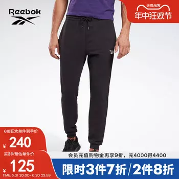 Брюки мужские Reebok для фитнеса и тренировок, черный