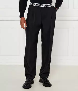 Брюки мужские Versace Jeans Couture с логотипом бренда на поясе, черный