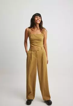 Брюки NA-KD, цвет camel