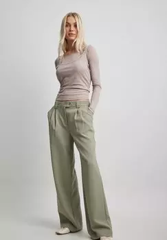 Брюки NA-KD, цвет dusty sage