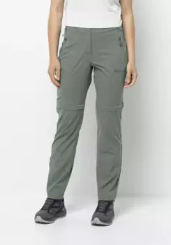 Брюки на молнии Jack Wolfskin "GLASTAL ZIP AWAY PANTS W", зеленый
