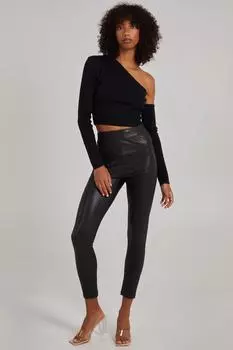 Брюки на подкладке из искусственной кожи Pink Vanilla, черный