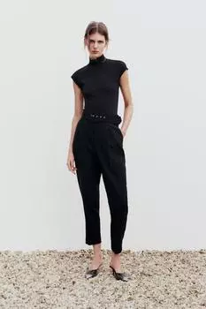 Брюки на подкладке ZARA, черный