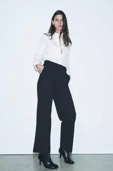 Брюки на пуговицах ZARA, черный