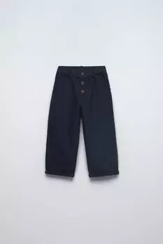 Брюки на пуговицах ZARA, индиго