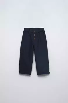Брюки на пуговицах ZARA, индиго