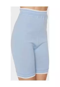 Брюки на талии, длинные, однотонные, женские Con-Ta, светло-синий