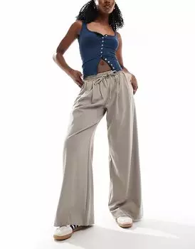 Брюки-накидки Cotton On Luis цвета серо-бежевого марля