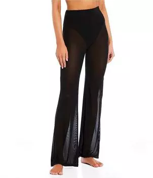 Брюки-накидки для купальника GB с однотонной сеткой, черный