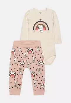 Брюки NBFOSLA SNOOPY SET Name it, цвет peyote melange/rose smoke