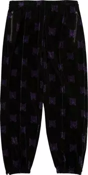 Брюки Needles Zipped Track Pant 'Black/Purple', черный