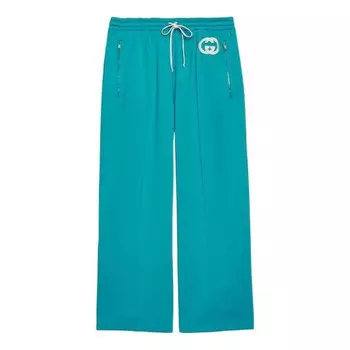 Брюки neoprene pants with interlocking g 'light blue' Gucci, голубой