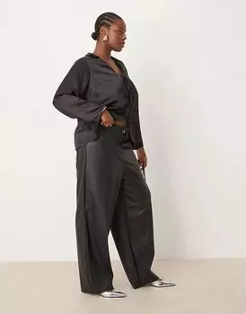 Брюки New Look Curve в стиле вестерн из полиуретана черного цвета