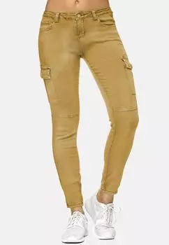 Брюки Nina Carter Denim Cargo Stretch Jeans Hose Rhrenjeans, желтый