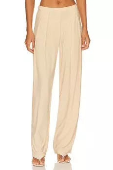 Брюки Norma Kamali Tapered Pleated Trouser, цвет Con Leche