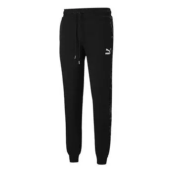 Брюки nuluxe aop track pants 'black' Puma, черный