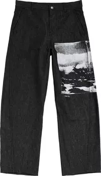 Брюки OAMC Tarn Denim 'White/Black', черный